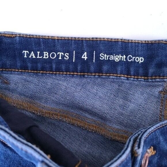 Talbots Womens Straight Leg Crop Blue Jeans Size 4 Raw Hem - Picture 8 of 8